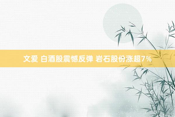 文爱 白酒股震憾反弹 岩石股份涨超7%