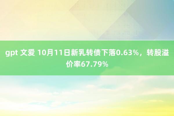 gpt 文爱 10月11日新乳转债下落0.63%，转股溢价率67.79%