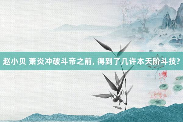 赵小贝 萧炎冲破斗帝之前， 得到了几许本天阶斗技?