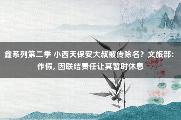 鑫系列第二季 小西天保安大叔被传除名？文旅部: 作假， 因联结责任让其暂时休息