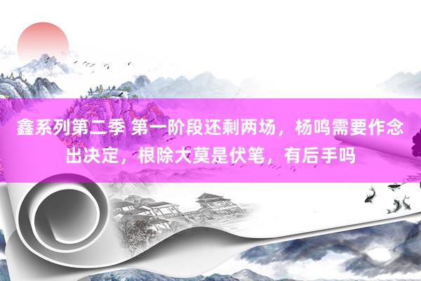 鑫系列第二季 第一阶段还剩两场，杨鸣需要作念出决定，根除大莫是伏笔，有后手吗