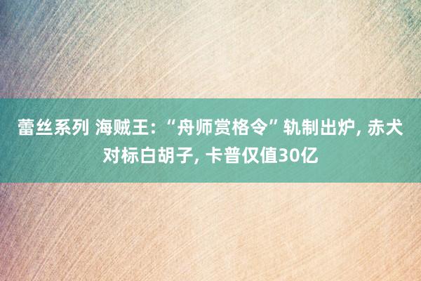 蕾丝系列 海贼王: “舟师赏格令”轨制出炉， 赤犬对标白胡子， 卡普仅值30亿