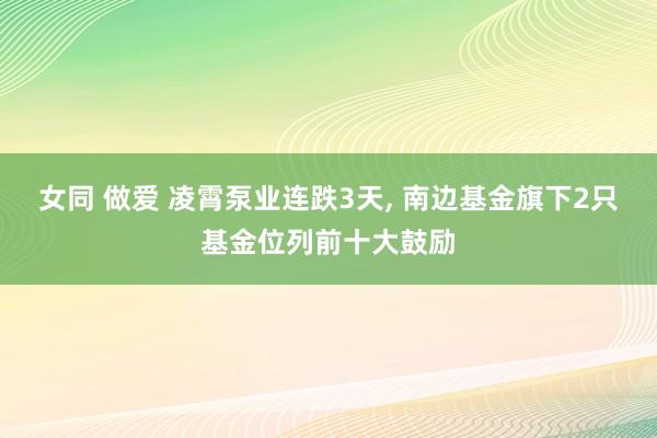 女同 做爱 凌霄泵业连跌3天， 南边基金旗下2只基金位列前十大鼓励