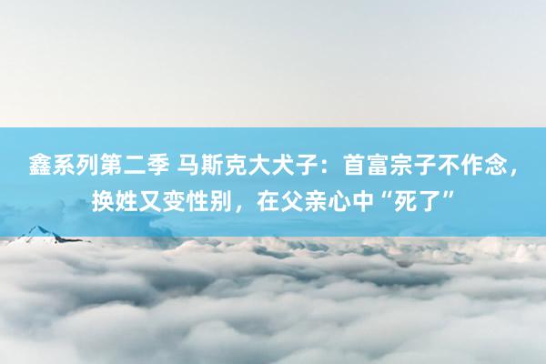 鑫系列第二季 马斯克大犬子：首富宗子不作念，换姓又变性别，在父亲心中“死了”
