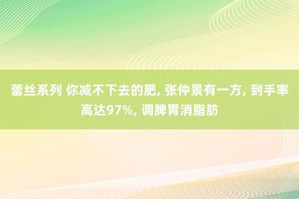 蕾丝系列 你减不下去的肥， 张仲景有一方， 到手率高达97%， 调脾胃消脂肪