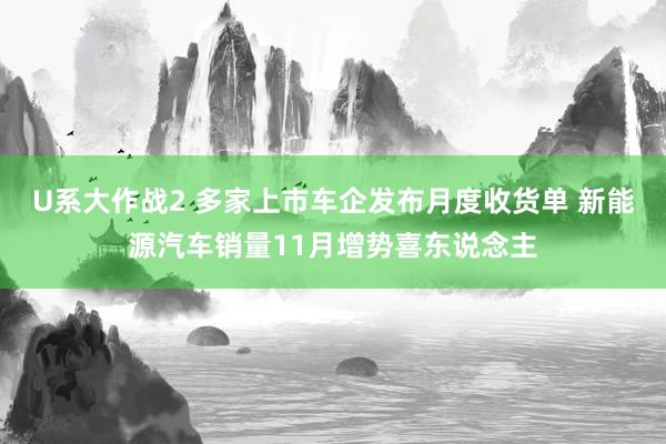 U系大作战2 多家上市车企发布月度收货单 新能源汽车销量11月增势喜东说念主