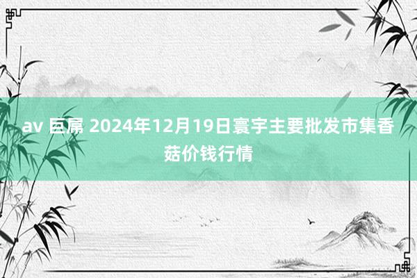 av 巨屌 2024年12月19日寰宇主要批发市集香菇价钱行情