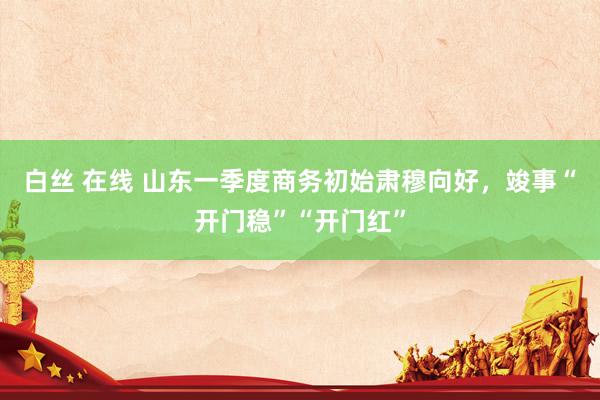 白丝 在线 山东一季度商务初始肃穆向好，竣事“开门稳”“开门红”